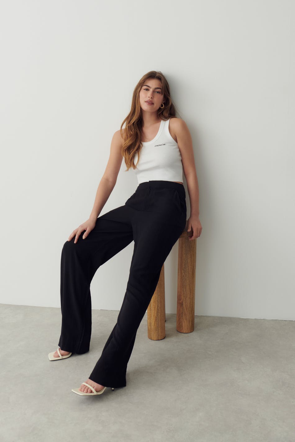 Relaxed viscose trousers - Noir