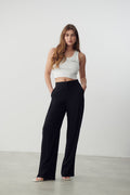 Relaxed viscose trousers - Noir