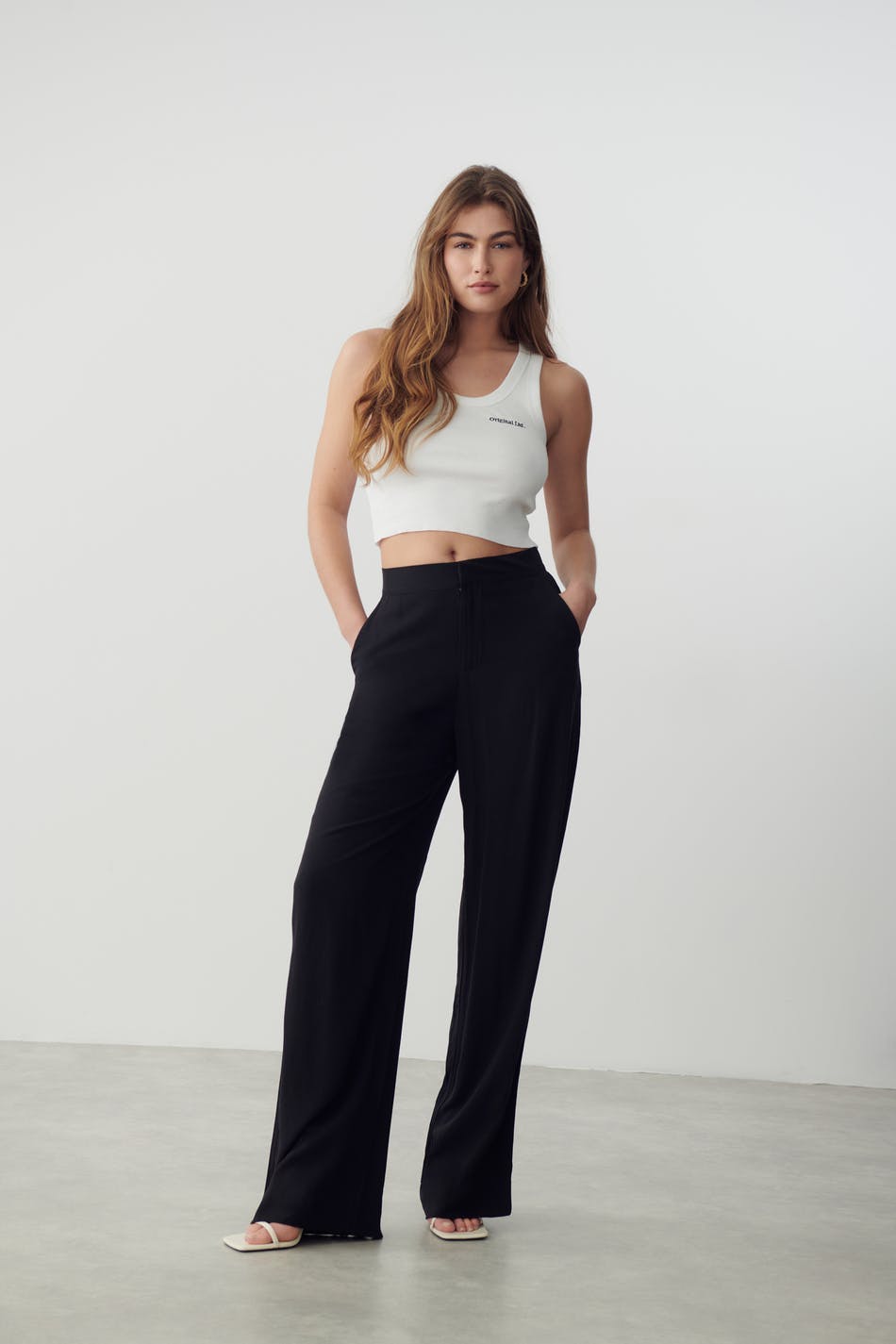 Relaxed viscose trousers - Noir