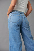 super wide jeans - Mid blue