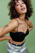 Satin bustier top - Noir
