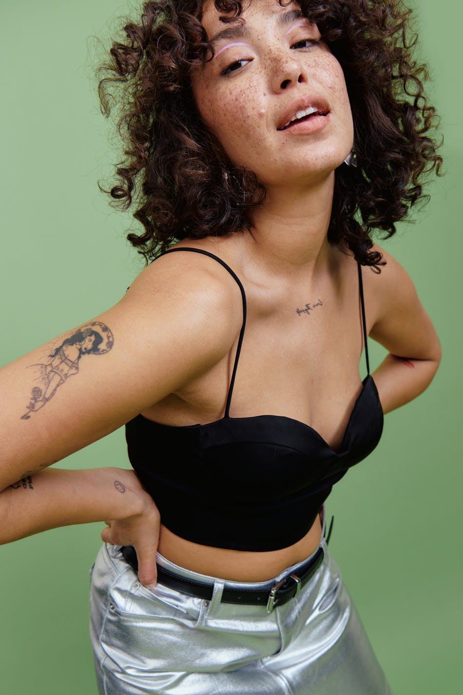 Satin bustier top - Noir