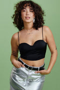 Satin bustier top - Noir