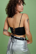 Satin bustier top - Noir