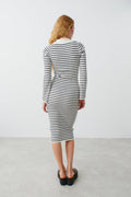 Collar knitted dress - Noir