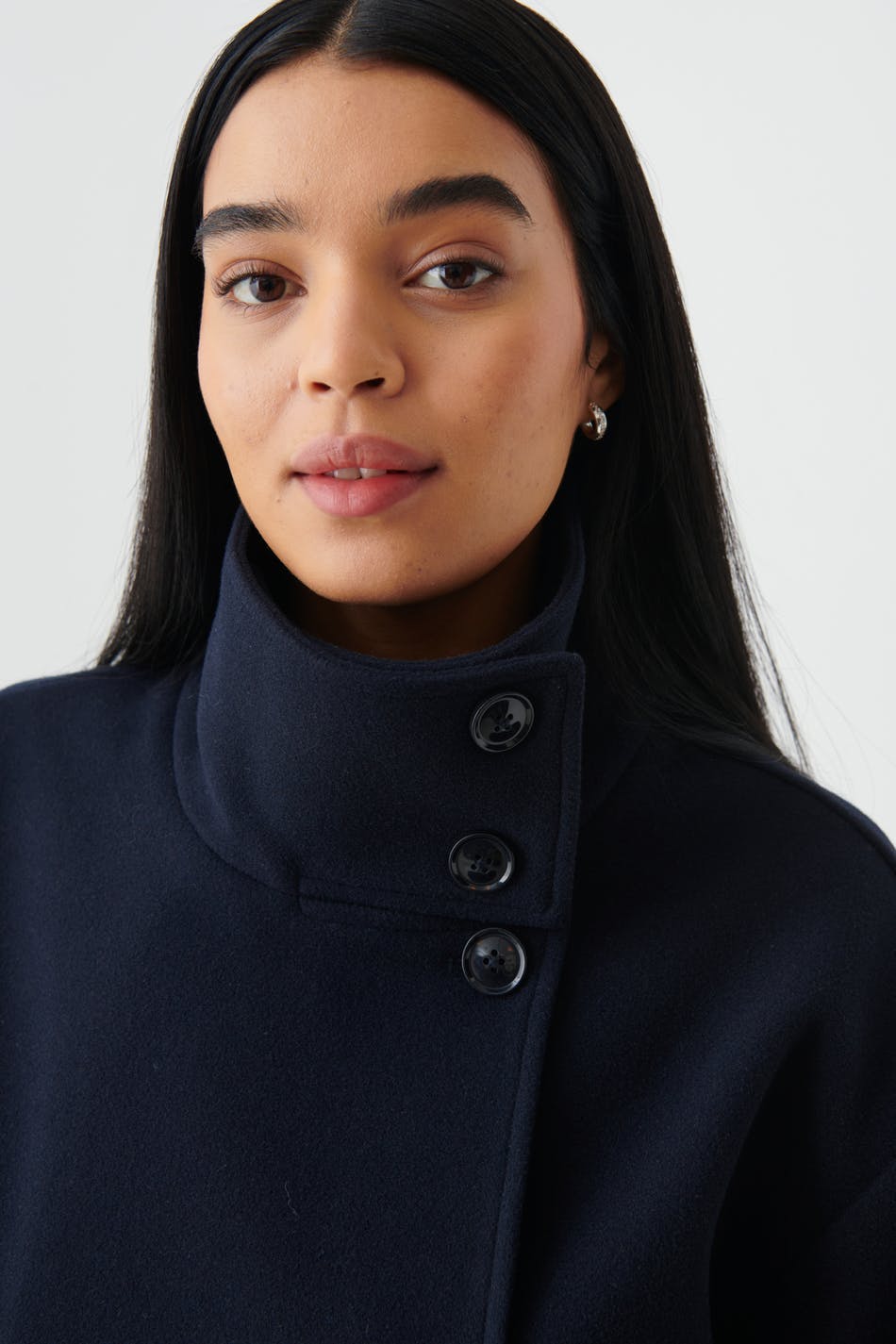 short felt jacket - Bleu marine