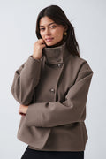short felt jacket - Grey melange