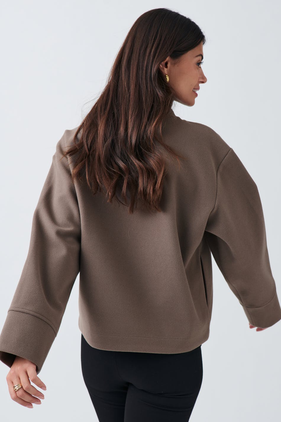 short felt jacket - Grey melange