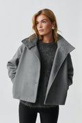 short felt jacket - Bleu marine