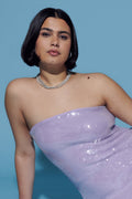 Sequin tube dress - Violet clair