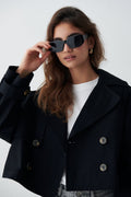 angular sunglasses - Noir