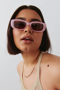 slim rectangular sunglasses - Milky pink