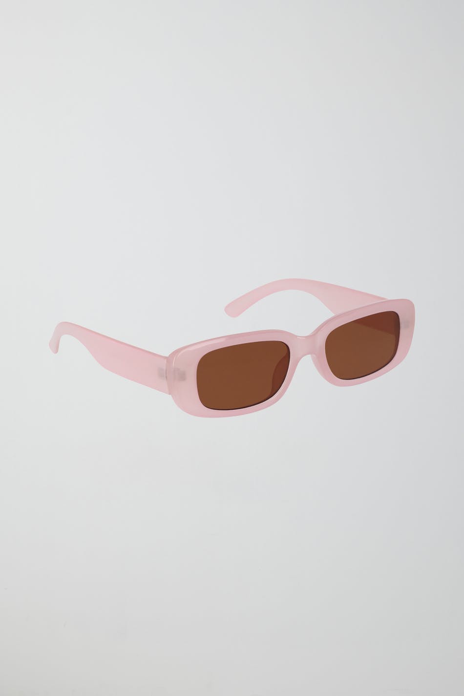slim rectangular sunglasses - Milky pink