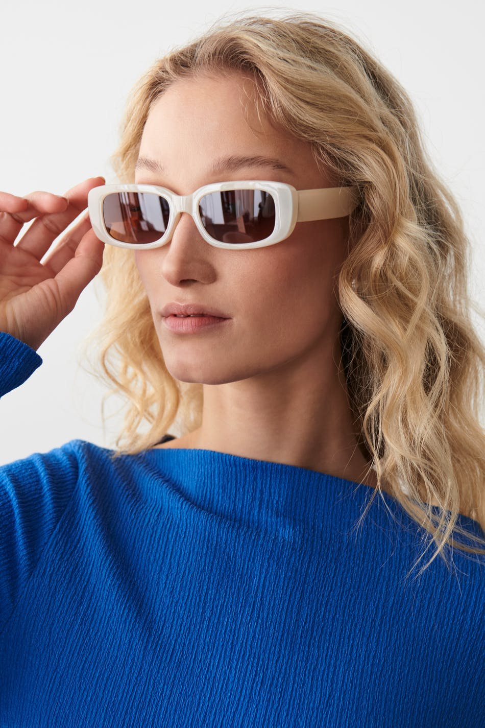 slim rectangular sunglasses - Gris