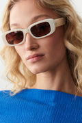 slim rectangular sunglasses - Light turtle