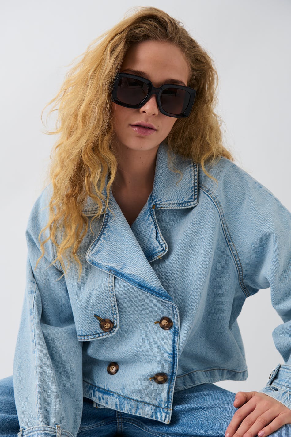 large square sunglasses - Noir