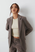 straight regular blazer - Noir