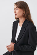 straight regular blazer - Noir