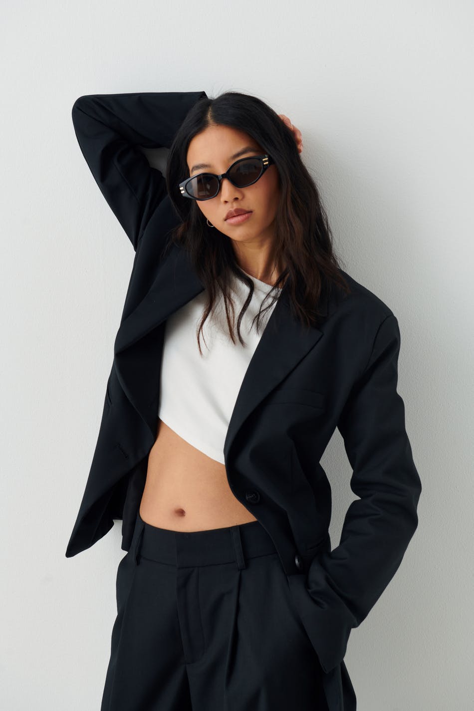 sleek sunglasses - Black/gold