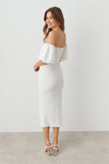 Puff sleeve midi dress - Blanc cassé