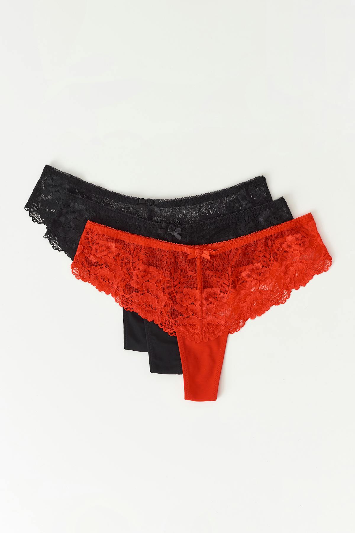 pack lace string - Multi red