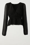 Wrap top - Noir