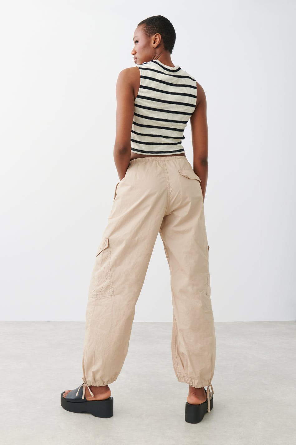 Cargo parachute trousers - Noir