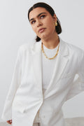 Linen blend blazer - Blanc