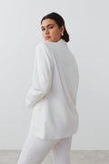 Linen blend blazer - Blanc