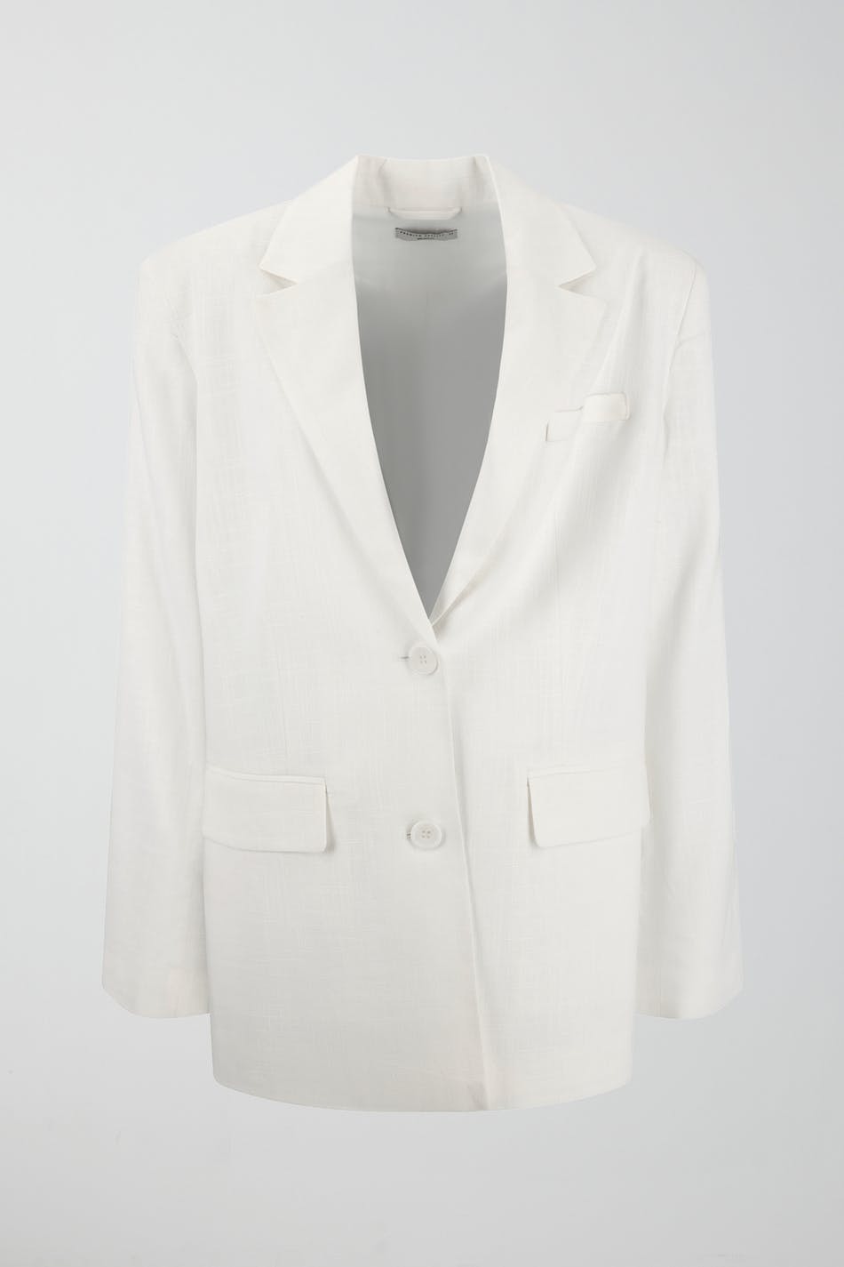Linen blend blazer - Blanc