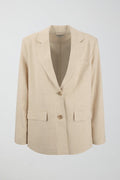 Linen blend blazer - Blanc