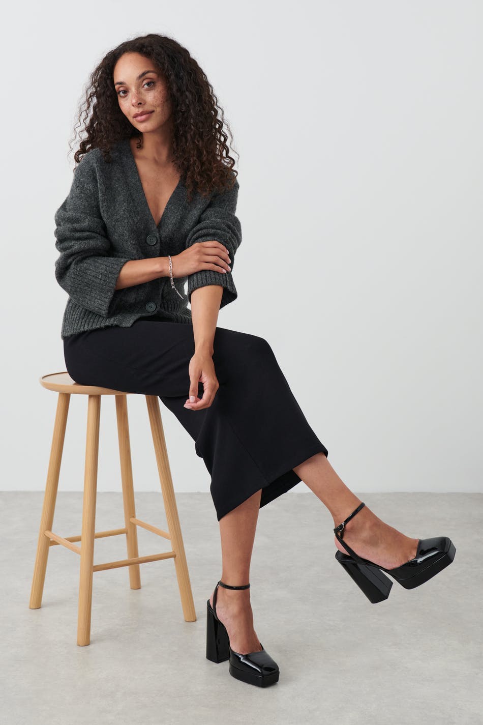 Knitted cardigan - Antracite grey
