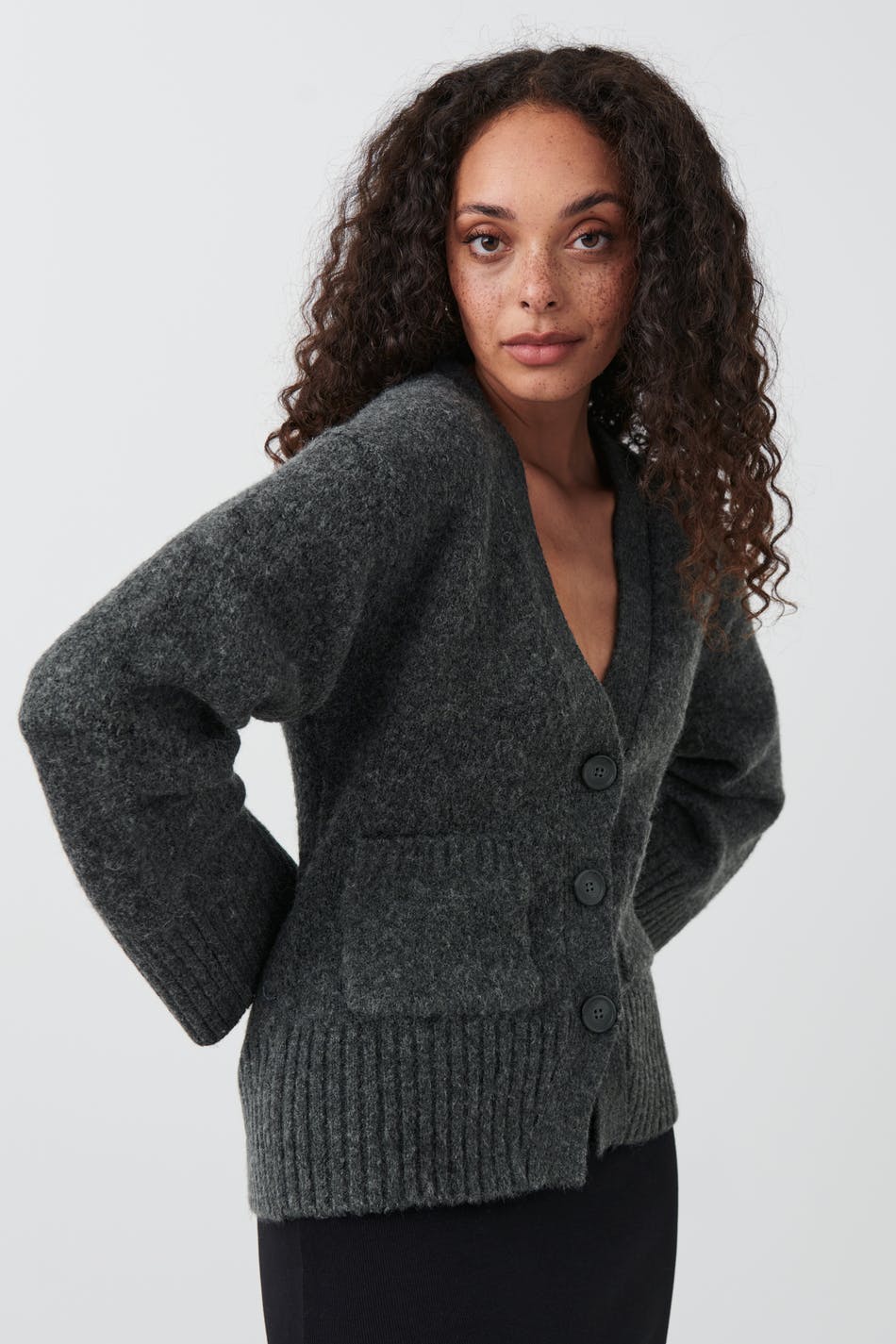 Knitted cardigan - Antracite grey