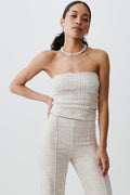 Tweed corset top - Beige clair