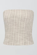 Tweed corset top - Beige clair