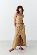Long chino skirt - Beige