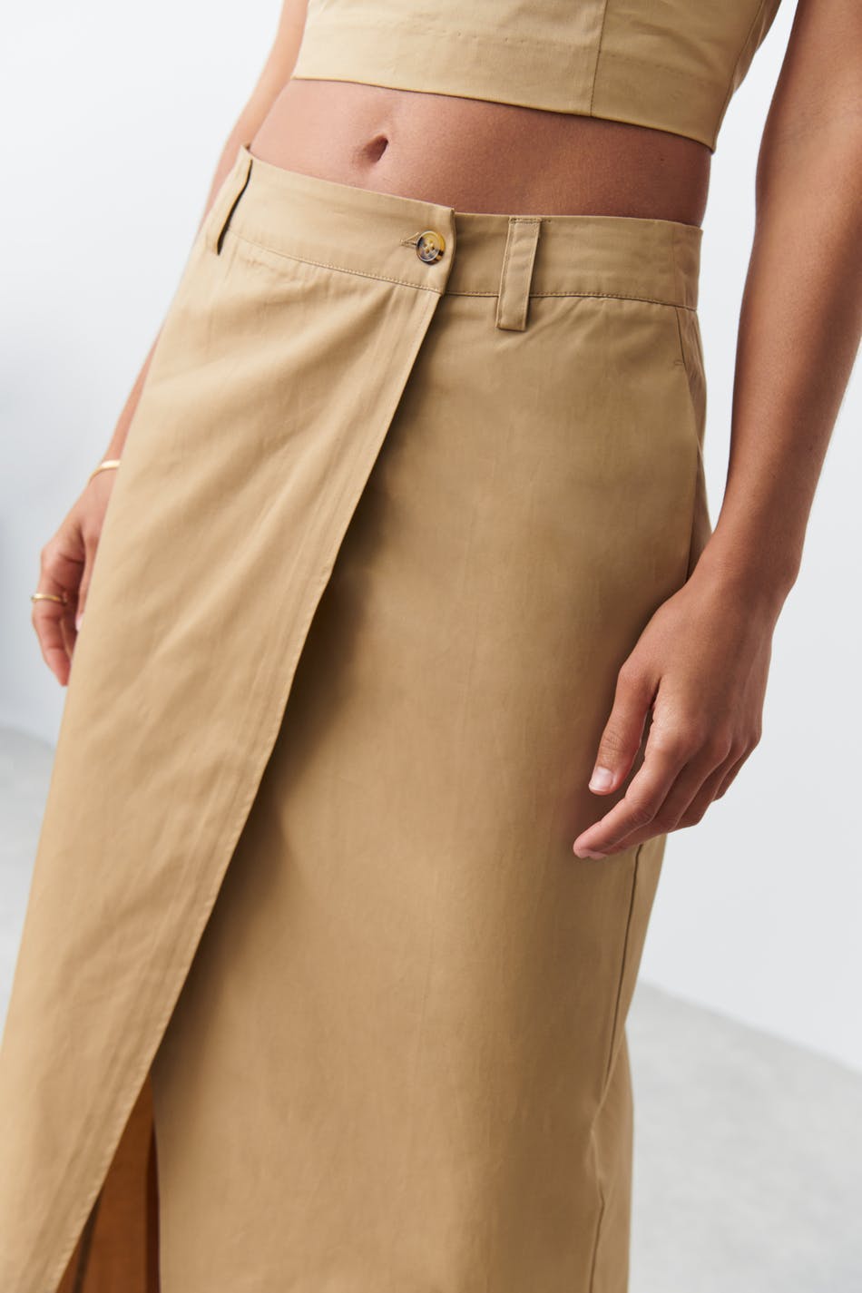 Long chino skirt - Beige