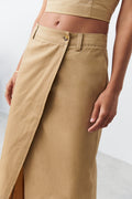 Long chino skirt - Beige