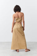 Long chino skirt - Beige