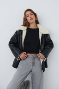 Shearling jacket - Black/white