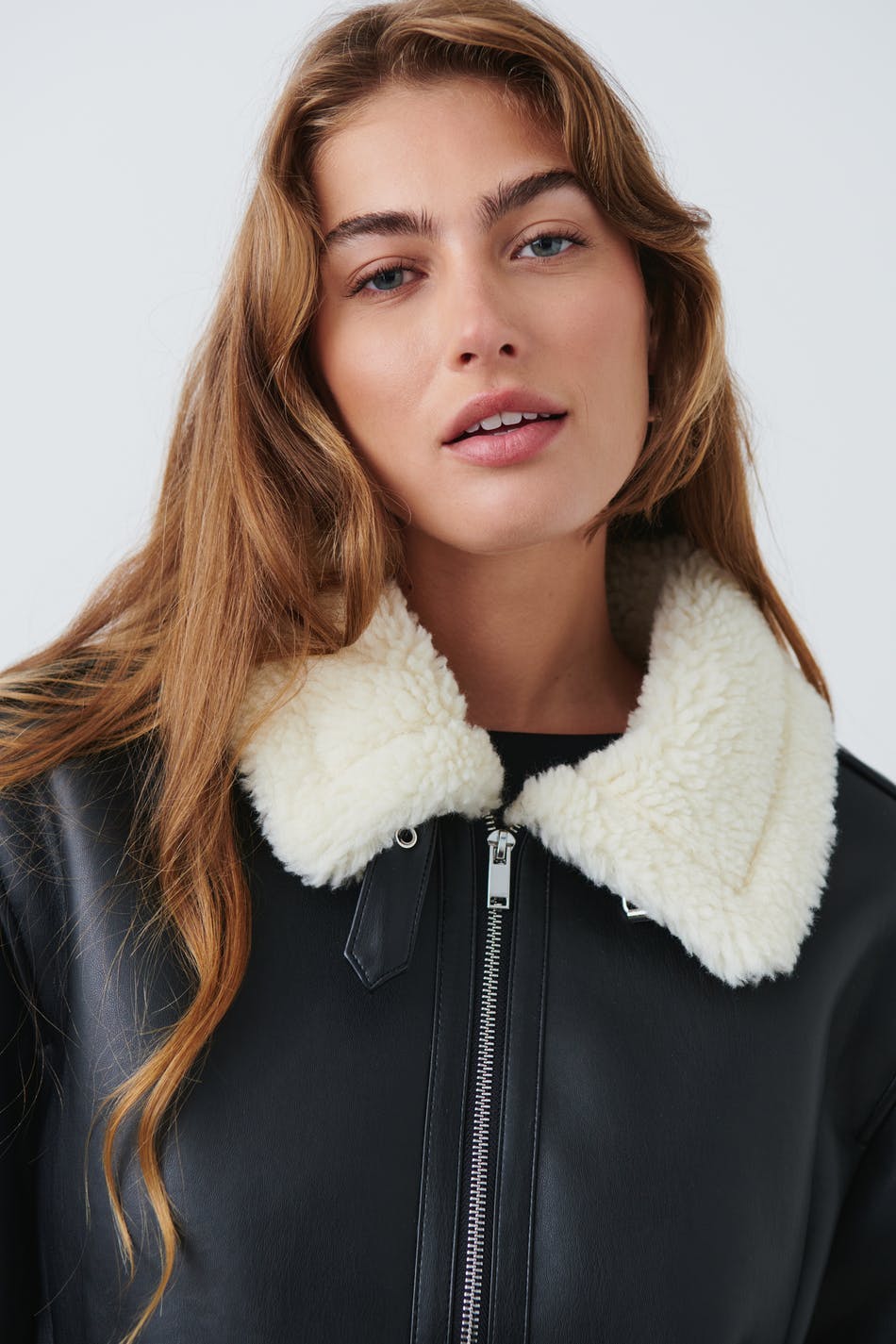 Shearling jacket - Black/white