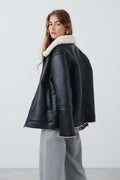 Shearling jacket - Black/white