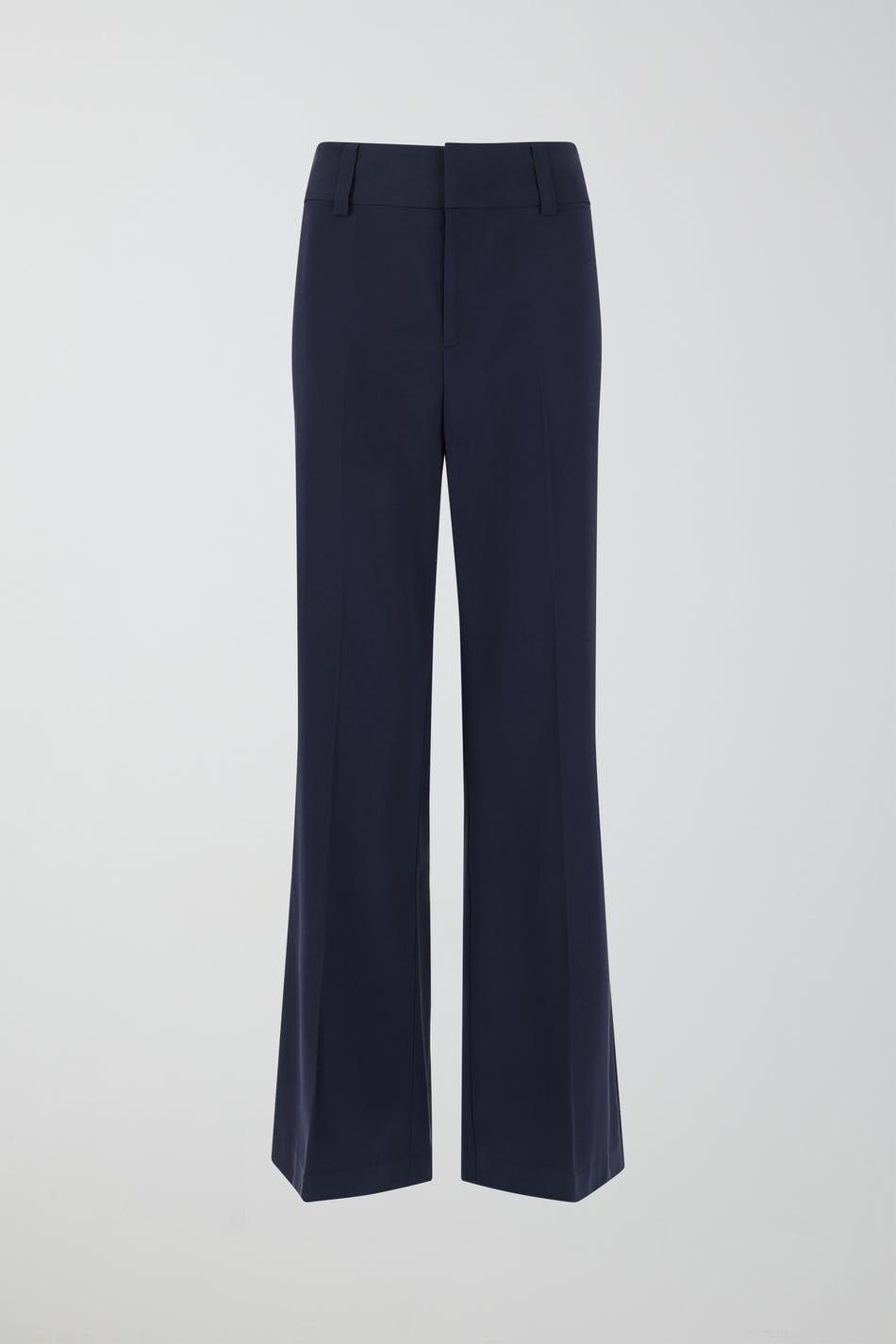 Straight viscose trousers - Bleu marine