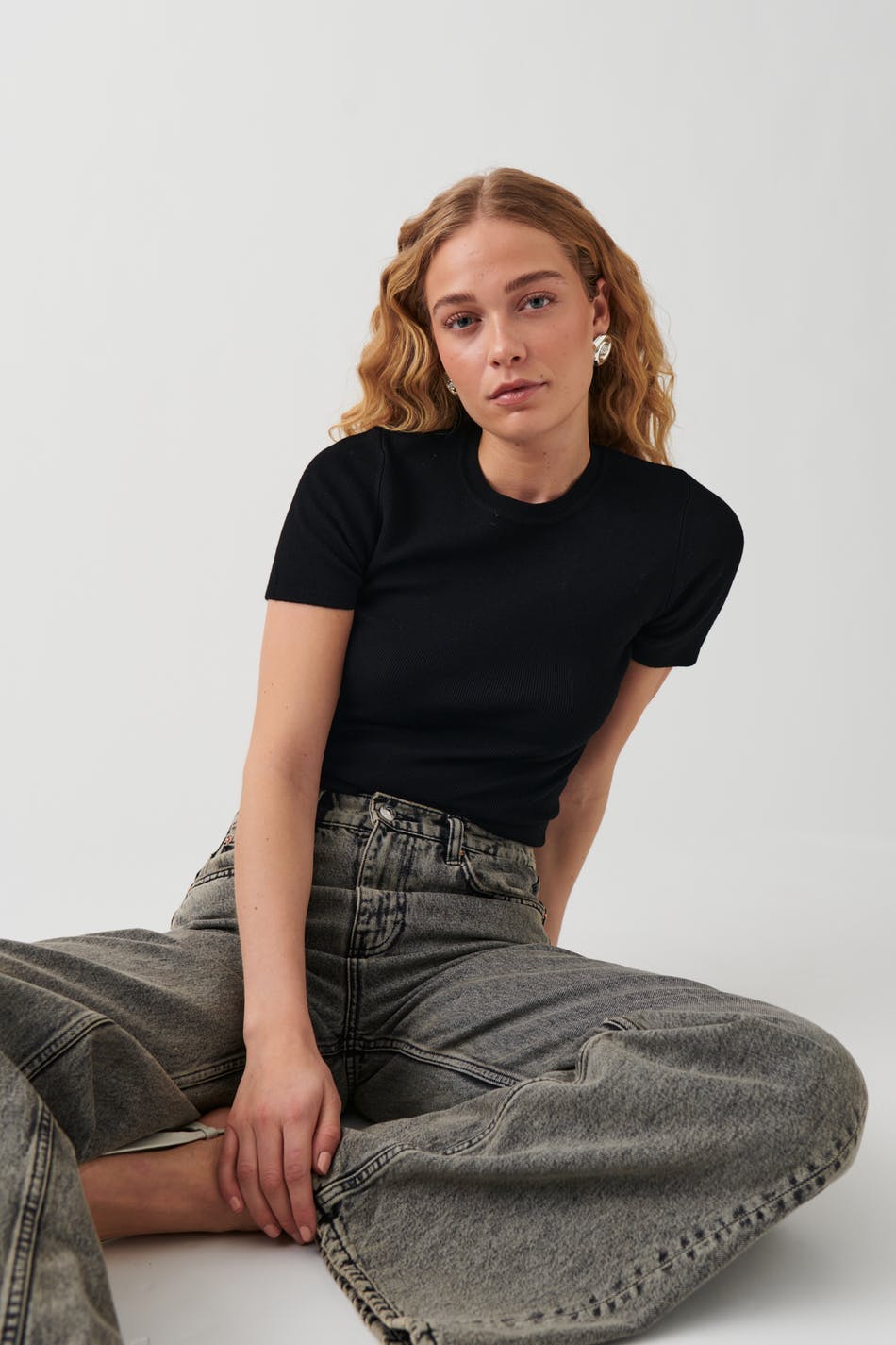 Basic knitted top - Noir