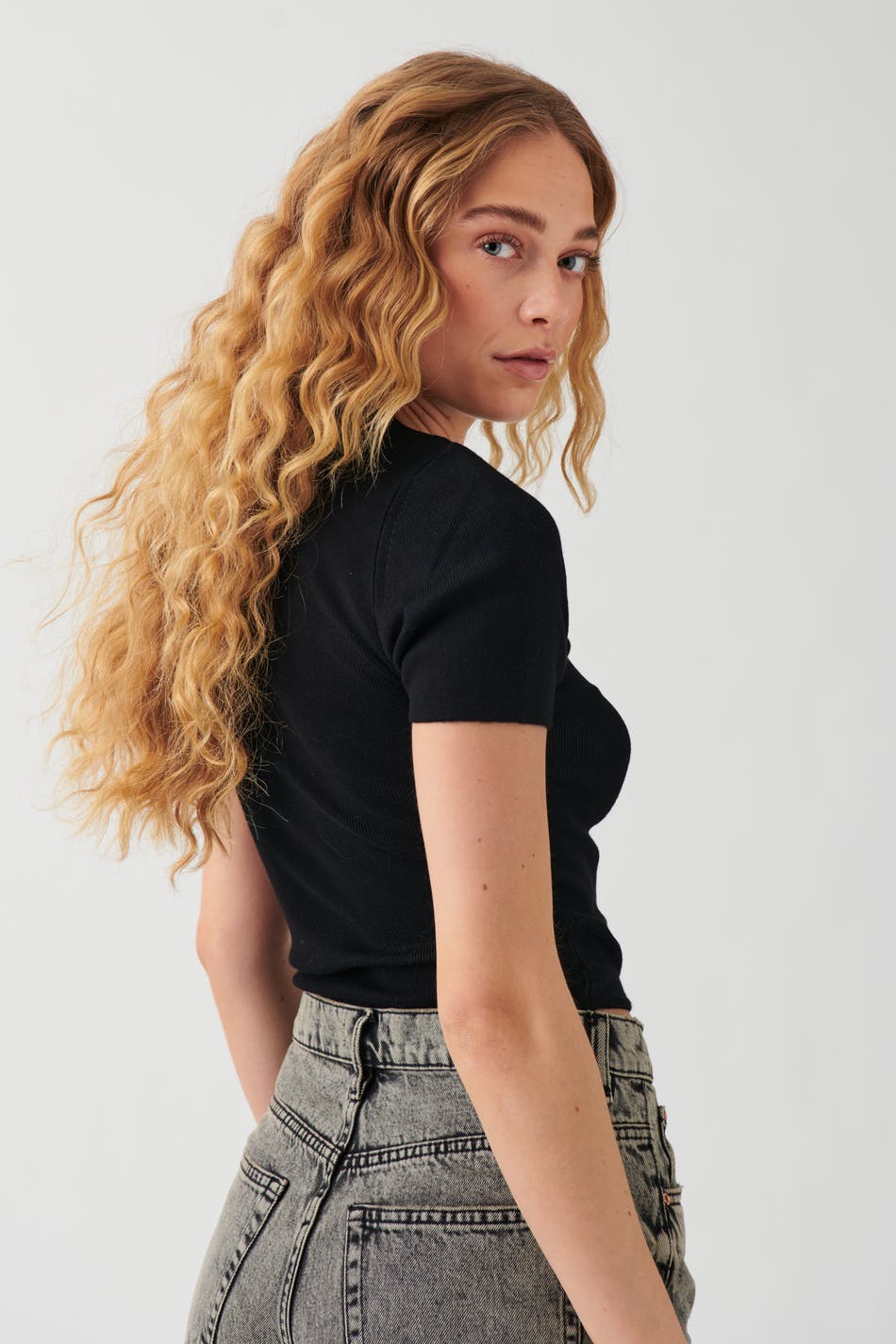 Basic knitted top - Noir