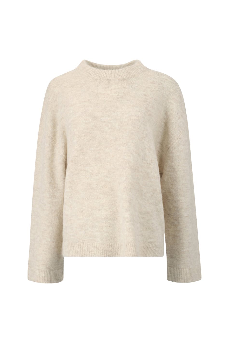 crew neck knitted sweater - Oat melange