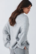 crew neck knitted sweater - Oat melange