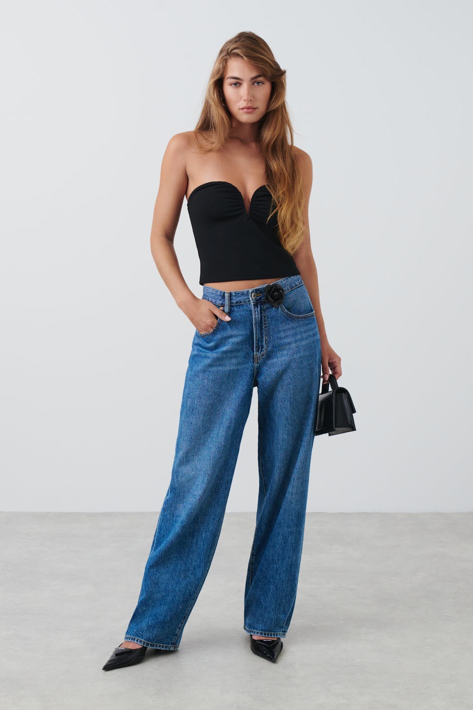 V wire top - Noir