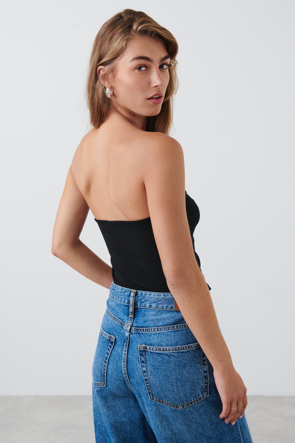 V wire top - Noir