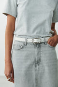 Metal buckle belt - Blanc